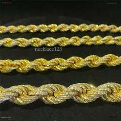 Twisted Moissanite S 10k 14k Solid Gold Hip Hop Men Jewelry Cuban Necklace Iced Out Vvs Dia Rope Chain Free delivery