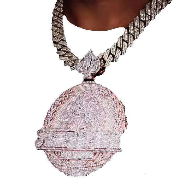 Hip hop Ice Out Sier Gold Pass Tester VVS Silica Pendant Men's Birthday Boy Gift