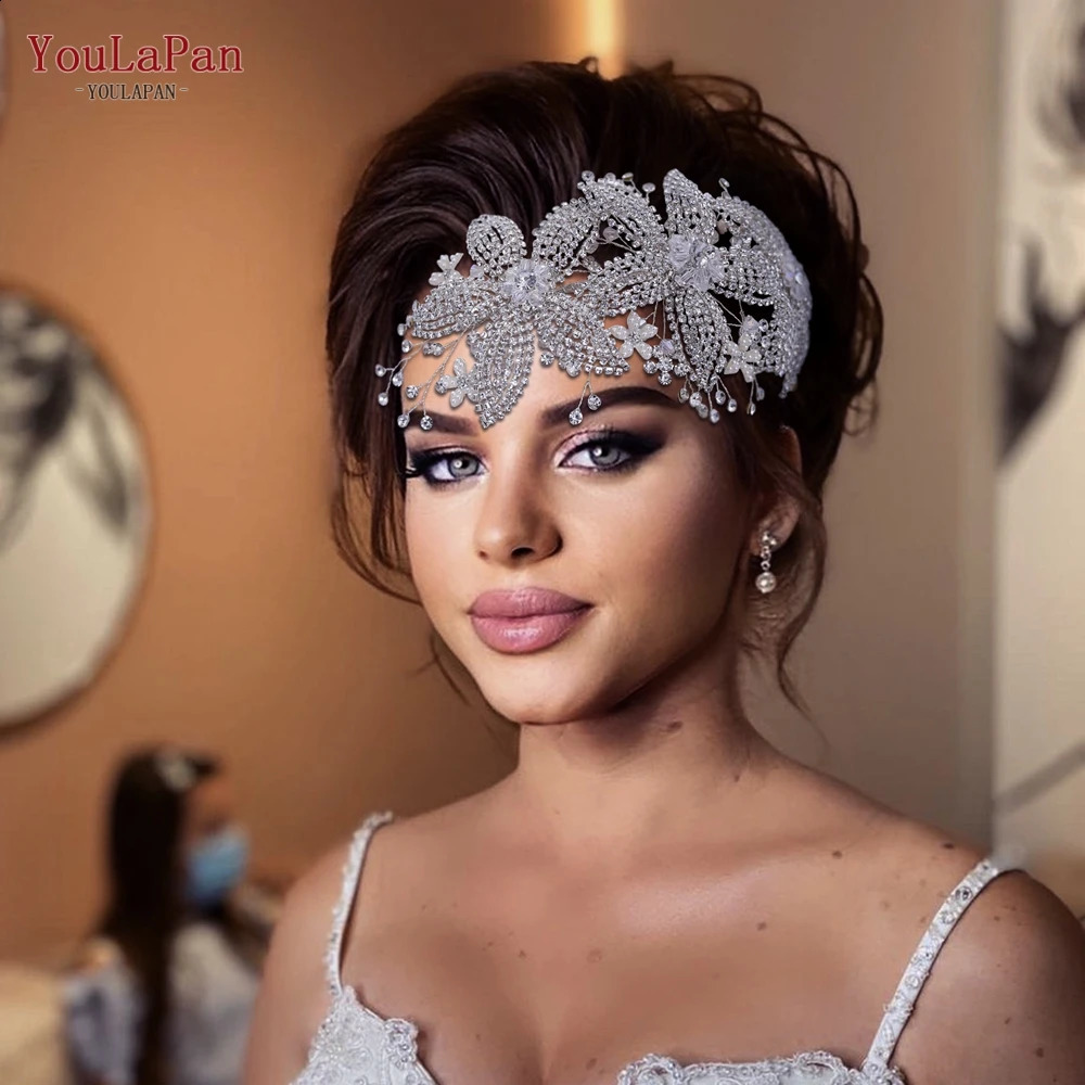 YouLaPan Wedding Headpiece Crystal Flower Bridal Hair Accessories Bride Headwear Pageant Crown Women Hair Ornament Jewelry HP252 250420
