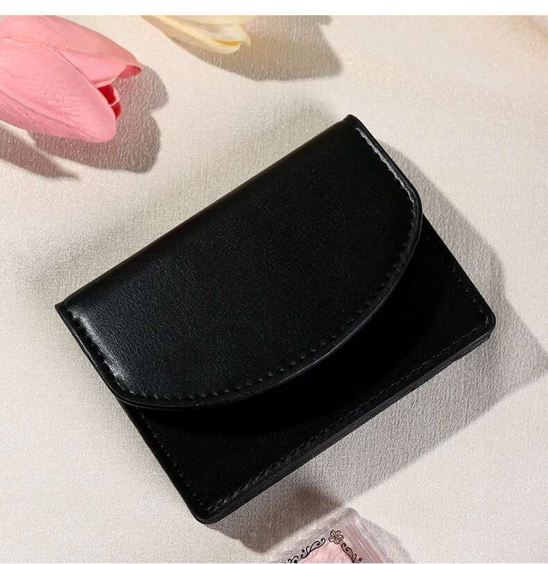New Women's Short Zero Solid Color Card Bag Compact And Simple Small Wallet
