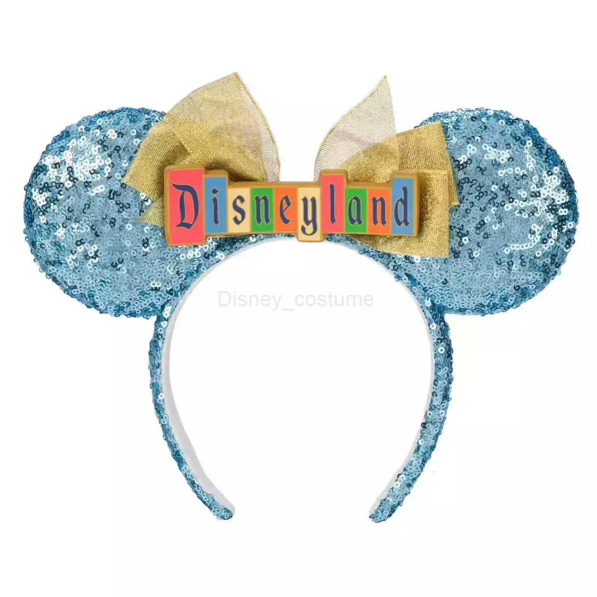 Disney 2025 Disney Mouse Headband Cartoon Red Bow PU Leather Shanghai Disneyland Adult and Childrens Headbands X250425