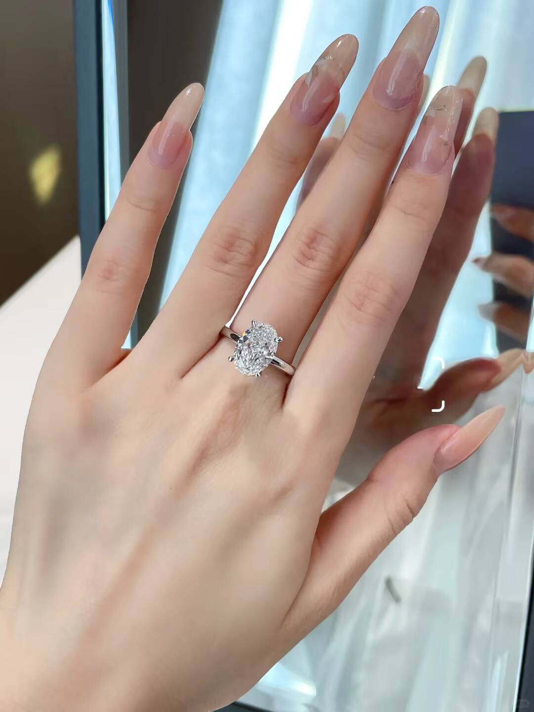 05ct 1ct 15ct 2ct Lab Grown Oval Cut Diamond 18K 14K Real Gold Jewelry Engagement Wedding Ring for Women