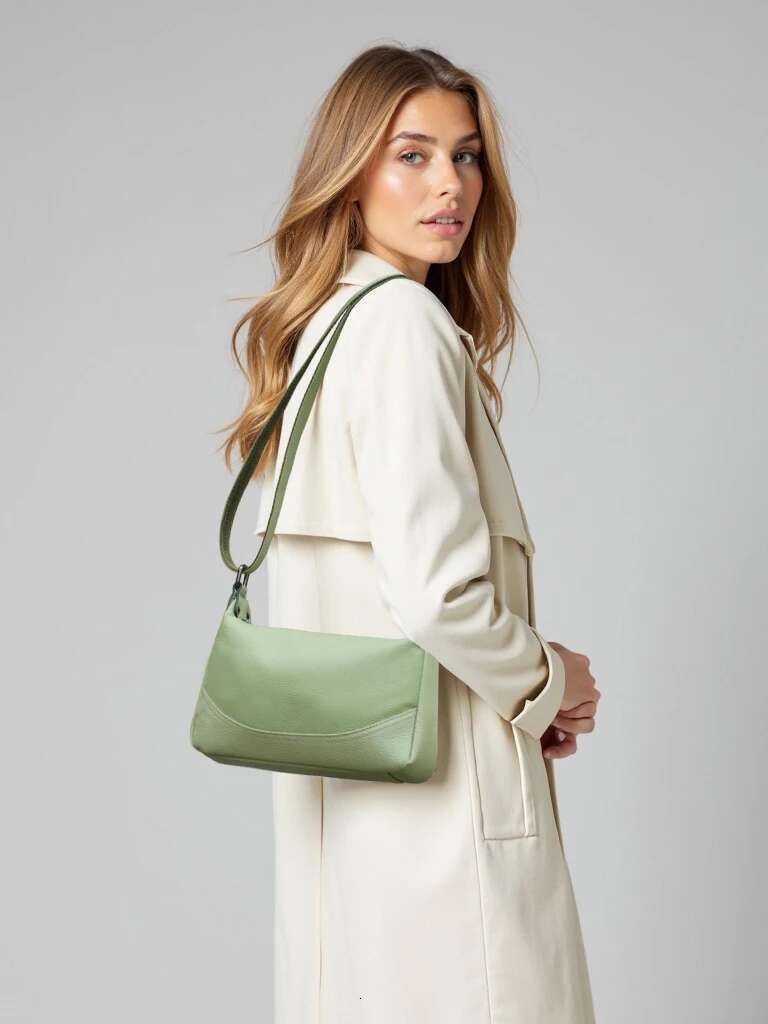 Zency Spring Summer Women Cowhide Soft Leather Hobo Shoulder Bag Double Zip Main Pockets For Commuter Shopping Outing