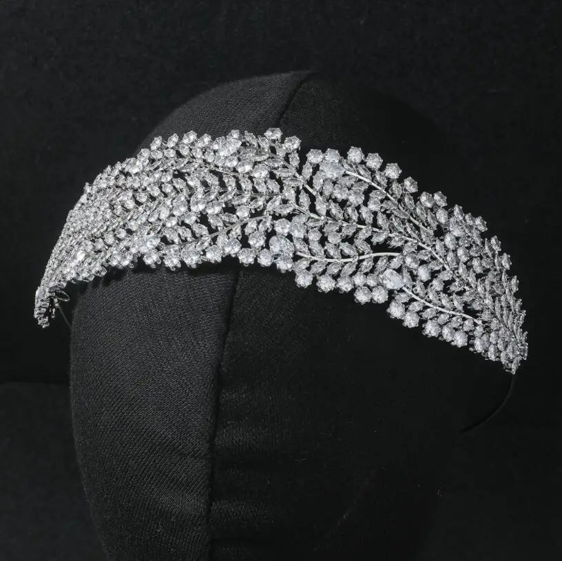 Bridal Headband For Wedding Headdress Cubic Zirconia CZ Bride Tiaras Crowns Headpiece Prom Party Hair Jewelry Hairbands 250420