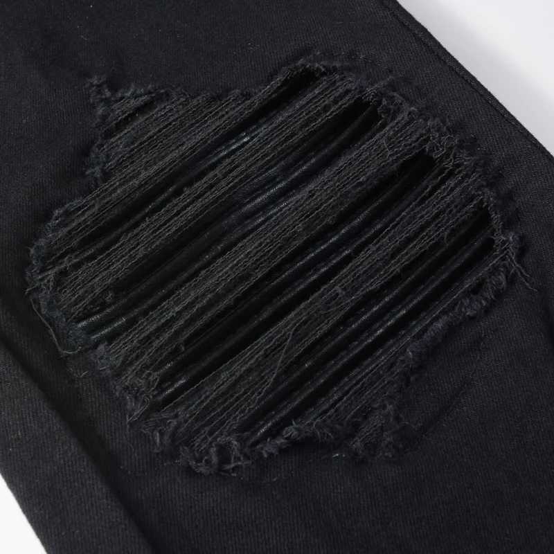 Fashion Y2Kfashion new high-quality jeans with pleated red patches elastic slim fit washed blue jeans high street hip-hop brand Y251124