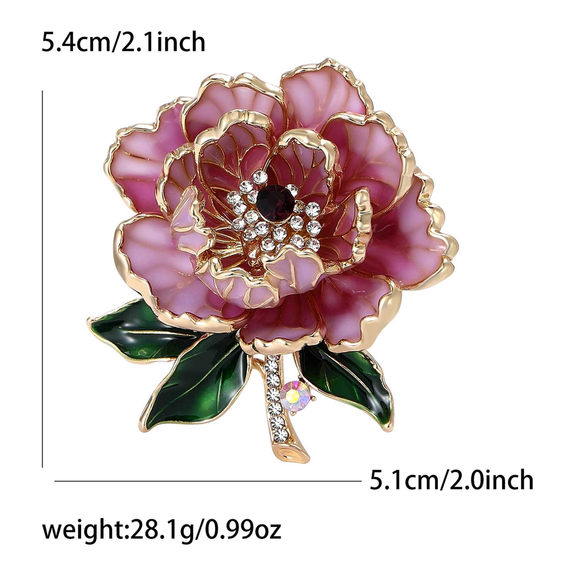 BeautBerry TrenDY Luxury Peony Flower Brooches for Women Unisex Plant Pins Friends Party Gifts Banquet AccESSories J251125