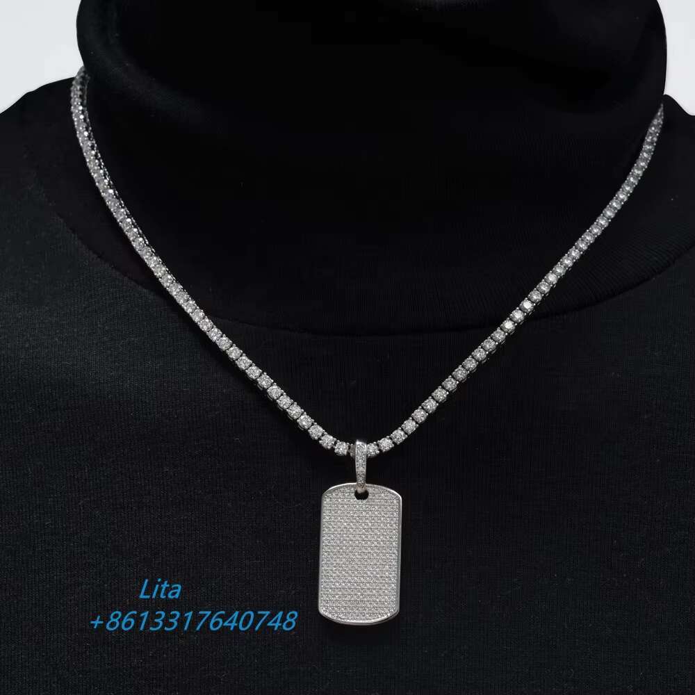 925 Sterling Silver Frame Fully Moissanite Custom Iced Out Wholesale Hip Hop Diamond Pendant