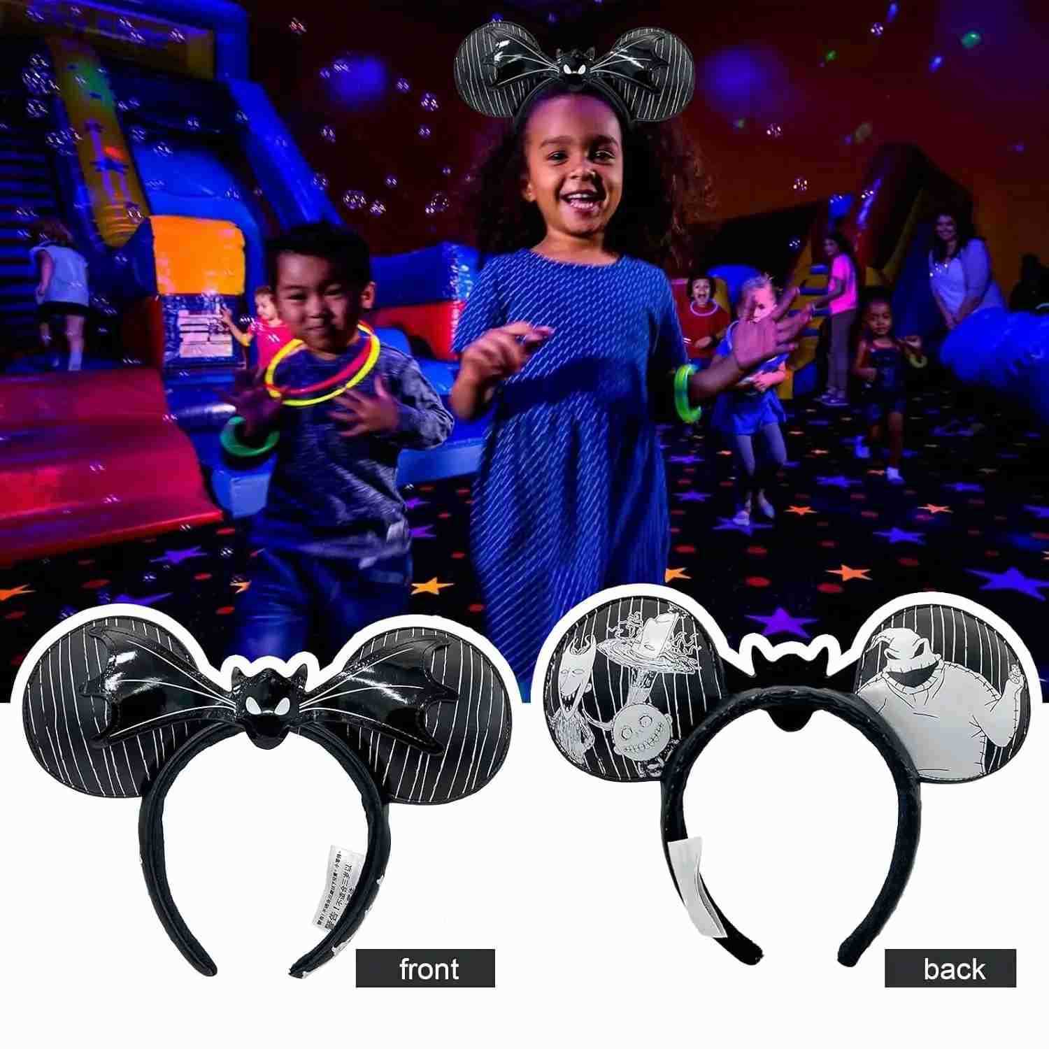 Disney 2025 Disneymini Ear Headband for Women at Disneyland Hair Mickey Adult/Children Leather Plush Glitter Role Playing Girl Accessories X250425