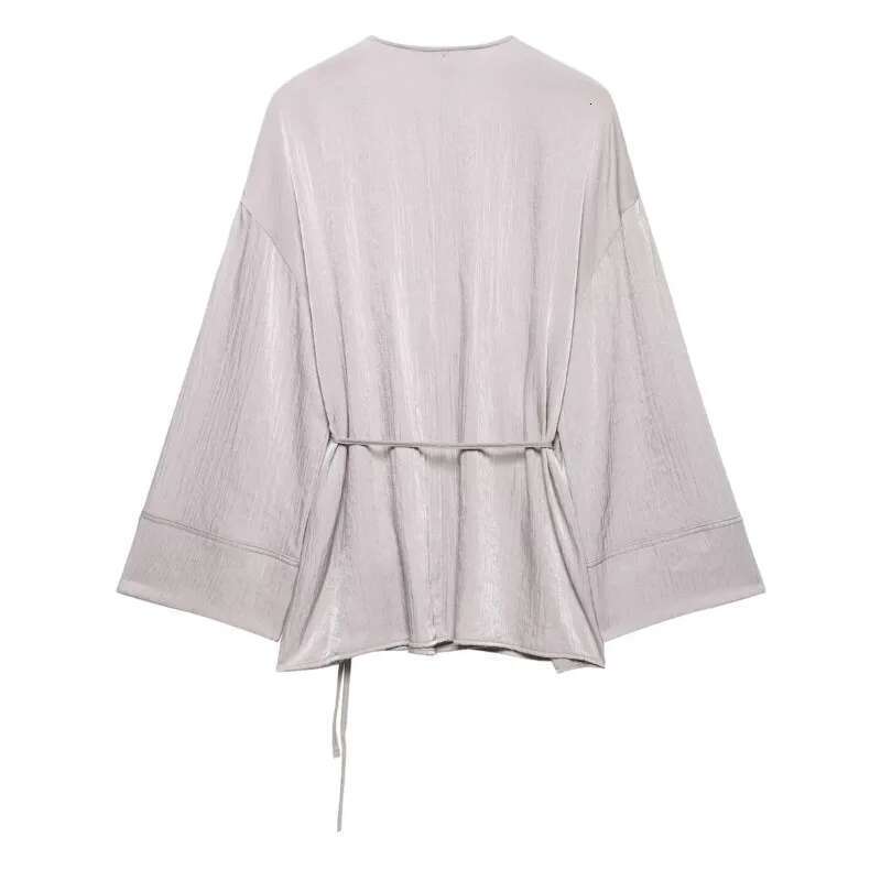 Women Baggy Casual 2 Piece Set Simple Chic V Neck Lace Up Long Sleeved Blouse Top Loose Straight Leg Pants Suit Fashion Outfits