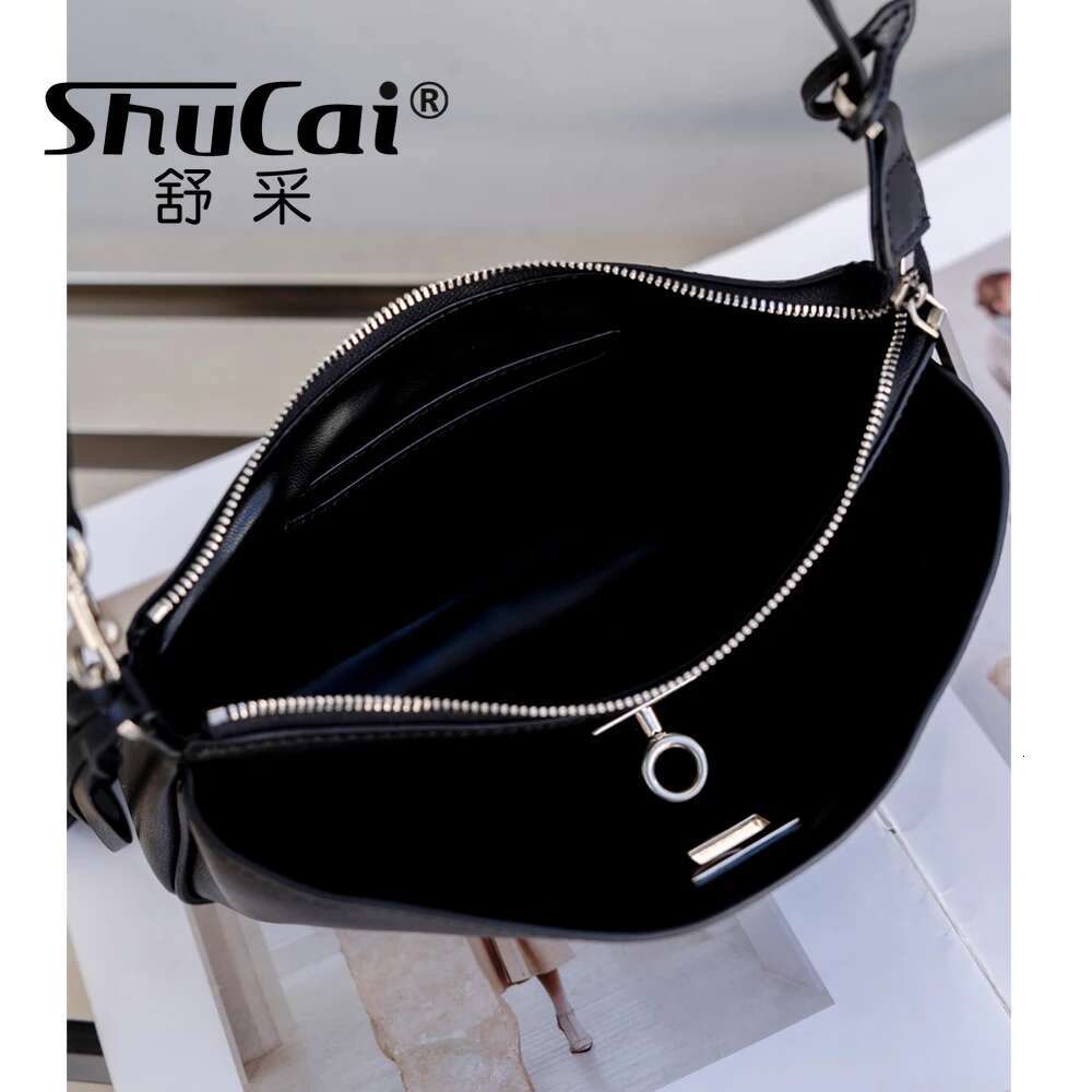 Genuine Leather Fashion Brand Designer Women's Small Cowhide Bags Brown Shoulder Corssbody High Quality Femal Black Bag