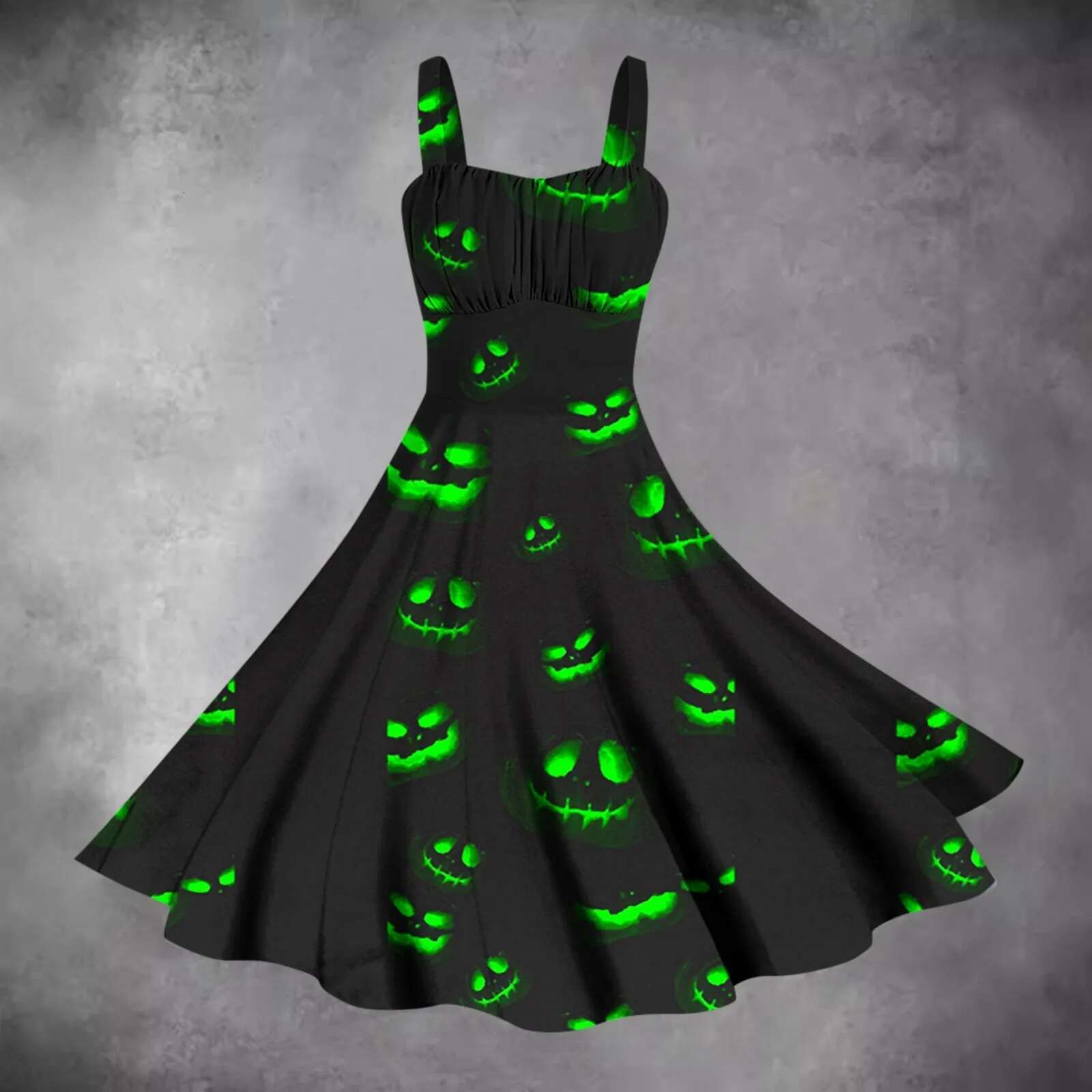 Dongdumaoyi Gothic Skull Print Halloween Dress For Women Vintage S Sexy Straps Rockabilly Robe Costumes