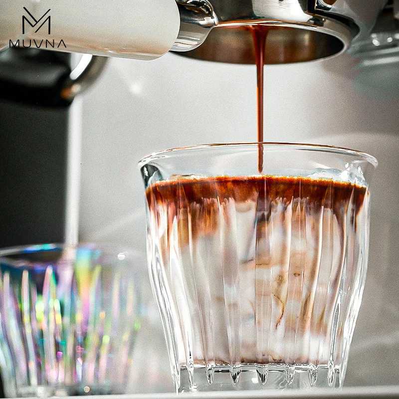 MUVNA Glass Coffee Cup 100ml 160ml 220ml 320ml Espresso Cups Coffee Accessories Anti-Scald Coffee Mugs Glass Transparent Gray Y251125