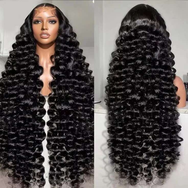 300 High Frontal 13X6 Front Lace 28 30 Loose Deep Wave 100% Real Brazilian Curly Human Hair Wig
