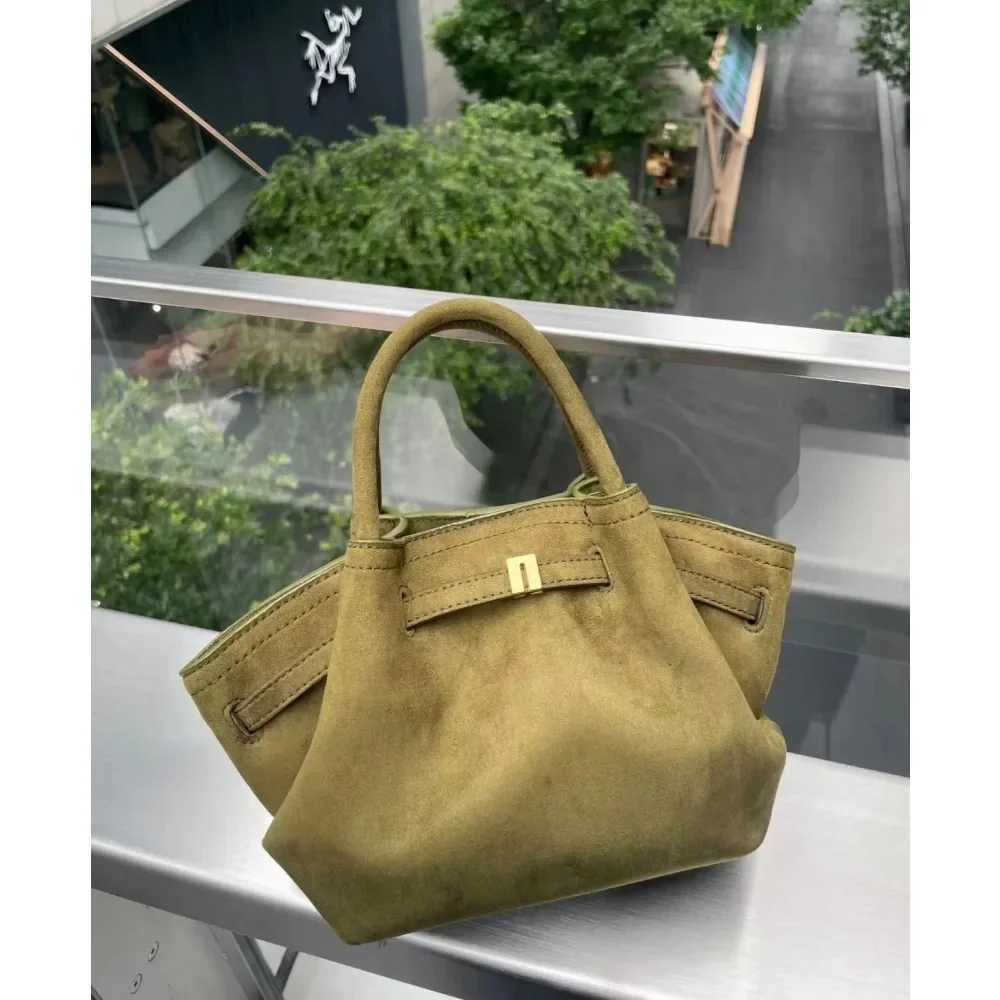 Niche Design Internet Celebrity AKI Also Matte suede Portable Shoulder Messenger Wrap Leather Buckle Small Bag New W250425