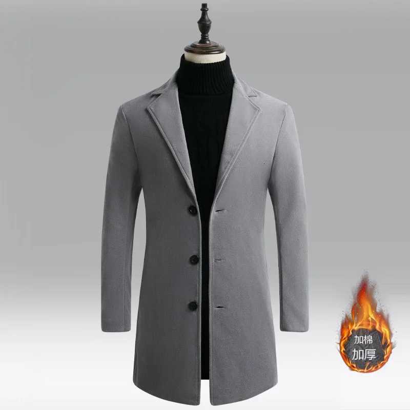 Men Winter Trench Coats Long Jackets Men Slim Fit Casual Wool Blends Business Casual Trench Thicker Warm Long Coats Size 5XLT251125