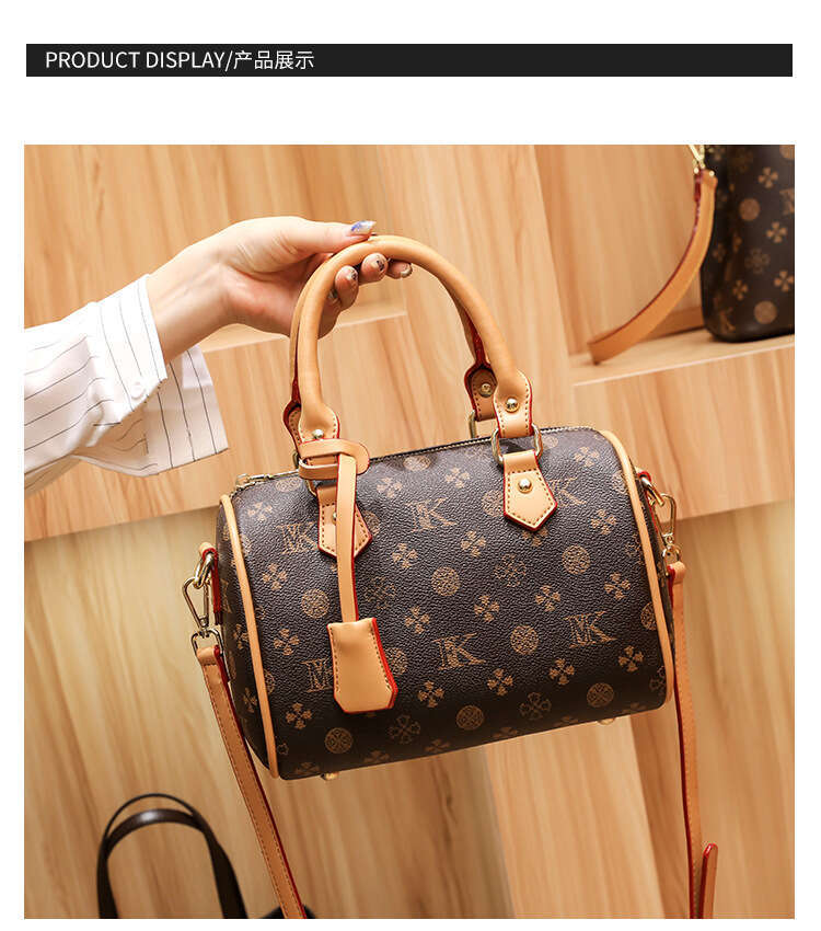 MKF designer free shipping Light luxury genuine leather High quality casual Boston bag versatile classic vintage handbag for woman