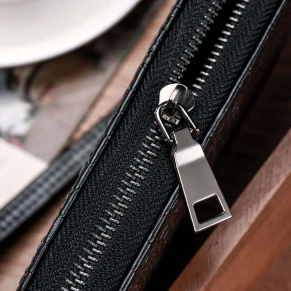 Zipper Open Long Wallet Alligator Pattern Men's Safe Clutch Waist Business Male Money Purse Card Bag Holder