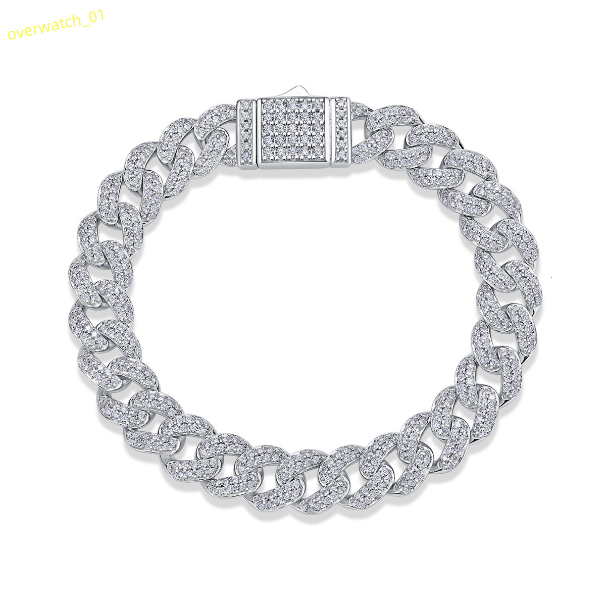 Linyin Custom Wholesale 925 Sterling Silver Jewelry Pure Silver Moissanite Cuban Chain Bracelet High Quality and Stylish.