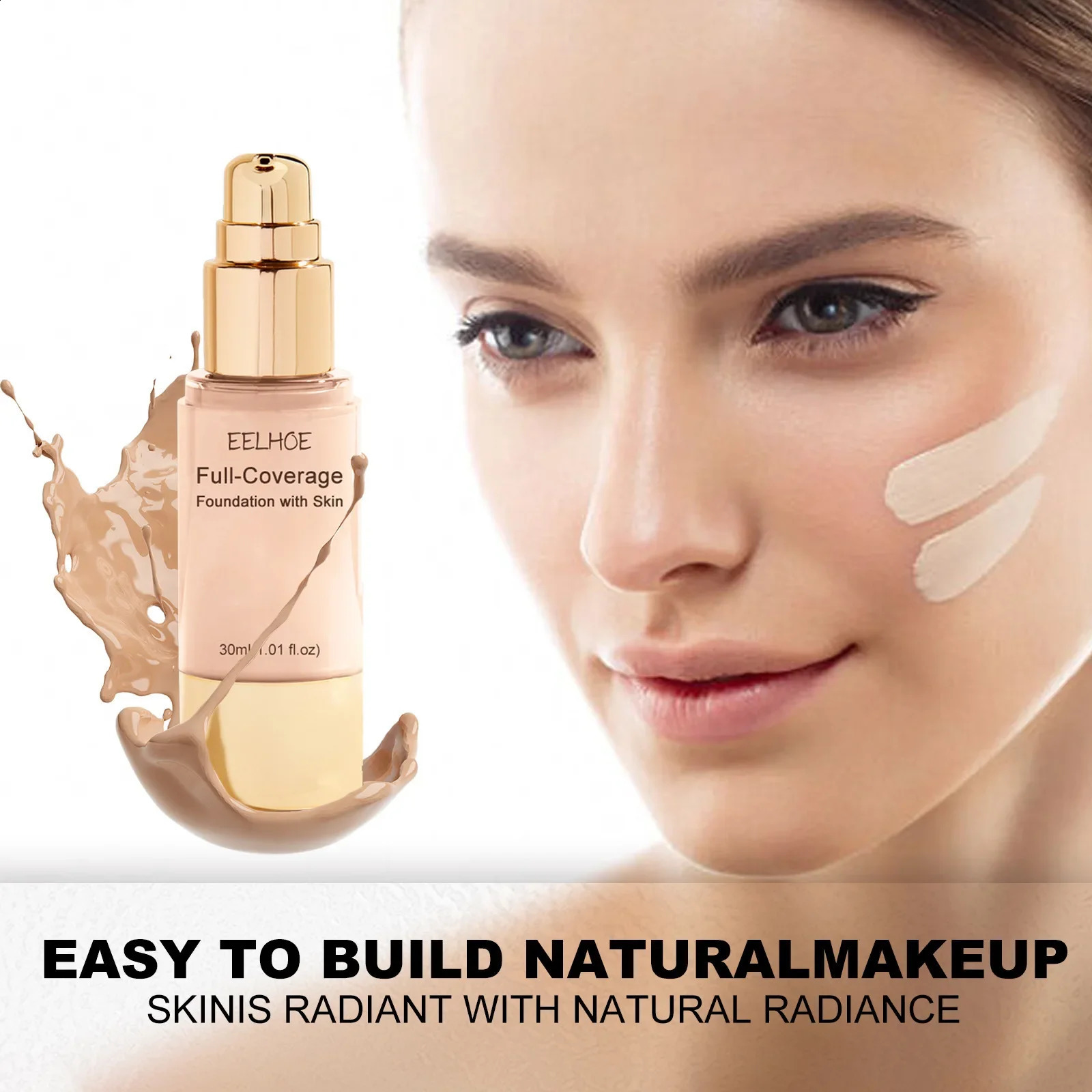 Liquid concealer invisible hole full coverage of black spots skin brightening oil control cosmetics waterproof and durable 250415