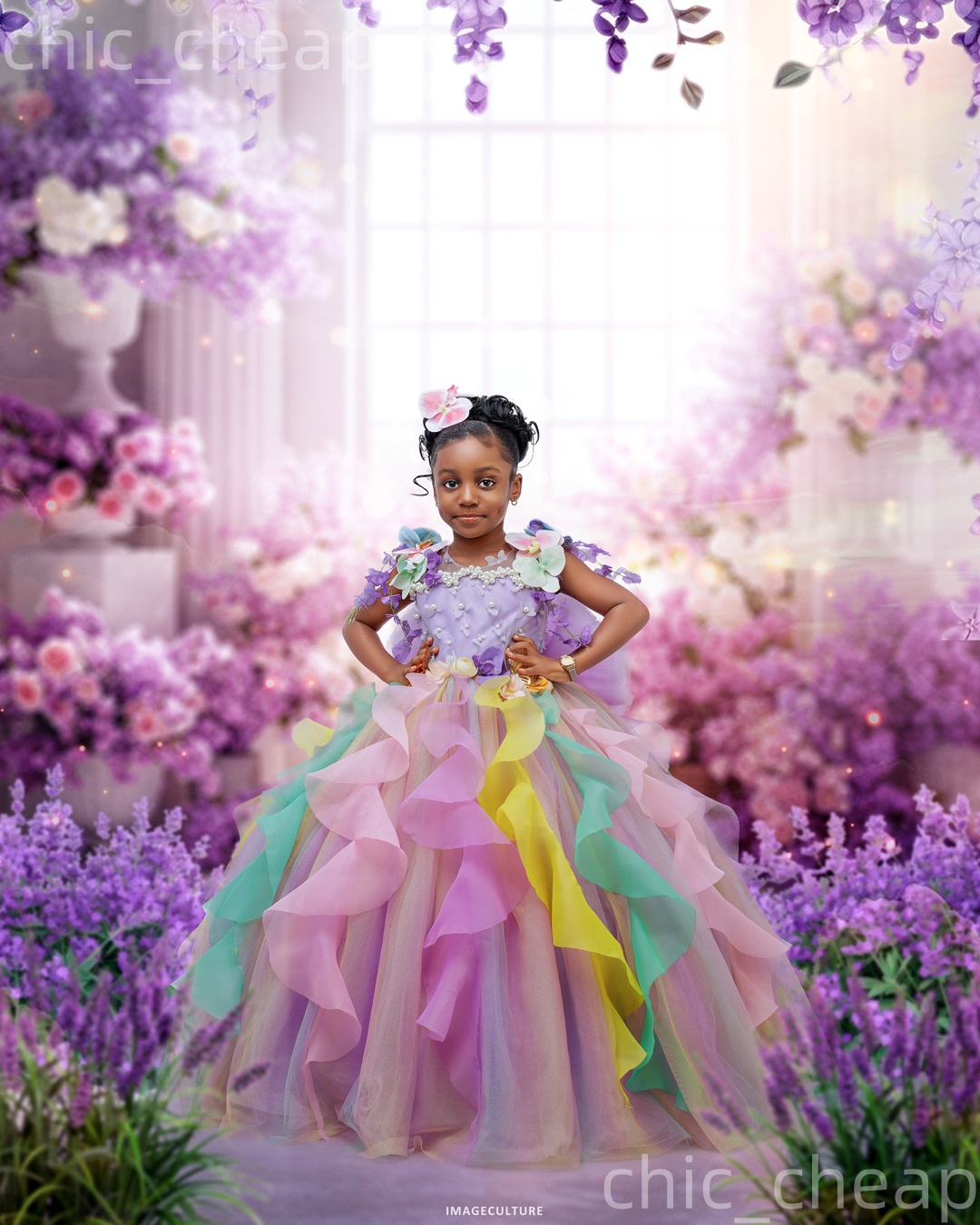 2026 Colorful Ball Gown Flower Girl Dresses Pearls Flowers Organza Little Girl Christmas Peageant Birthday Christening Tutu Dress Gowns ZJ4242