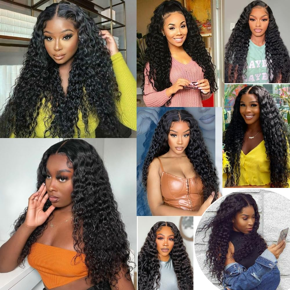 Invisi Strap 360 Lace Frontal Wigs Human Hair Preplucked 250% Density Deep Wave Glueless Human Hair Wig Pre Cut 360 Full Hd Lace Wigs