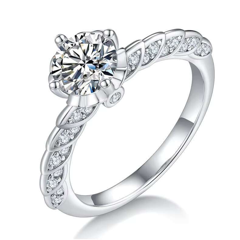 Mothers Day Gift 4 Color for Choose Fine Jewelry 1ct Moissanite Diamond S925 Sterling Silver Ring Woman Engagement Ring