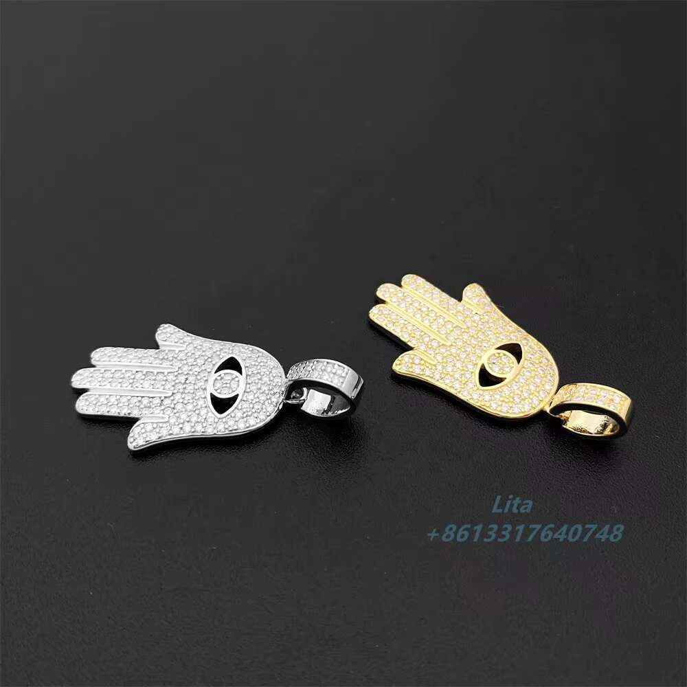 Fine Jewelry Hip Hop Rock Engravable 925 Sterling Silver Custom Moissanite Pendant