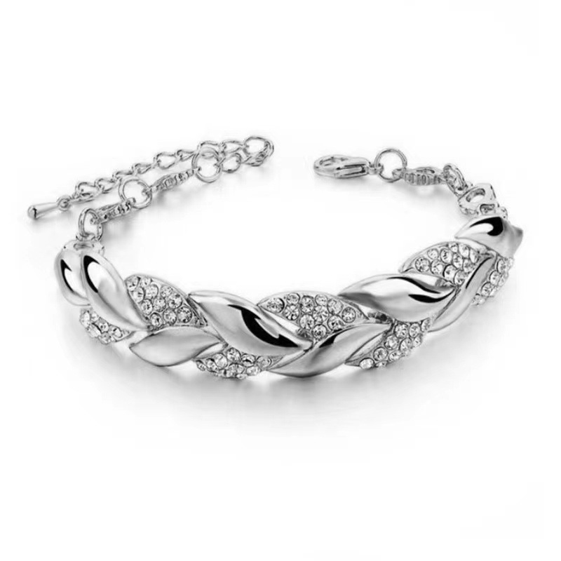 Gold Leaf Full Drill Adjustable Bracelet designer bracelet women luxury jewelry gold mens bracelet designer silver bracelet men love bracelet bangle b - view 7