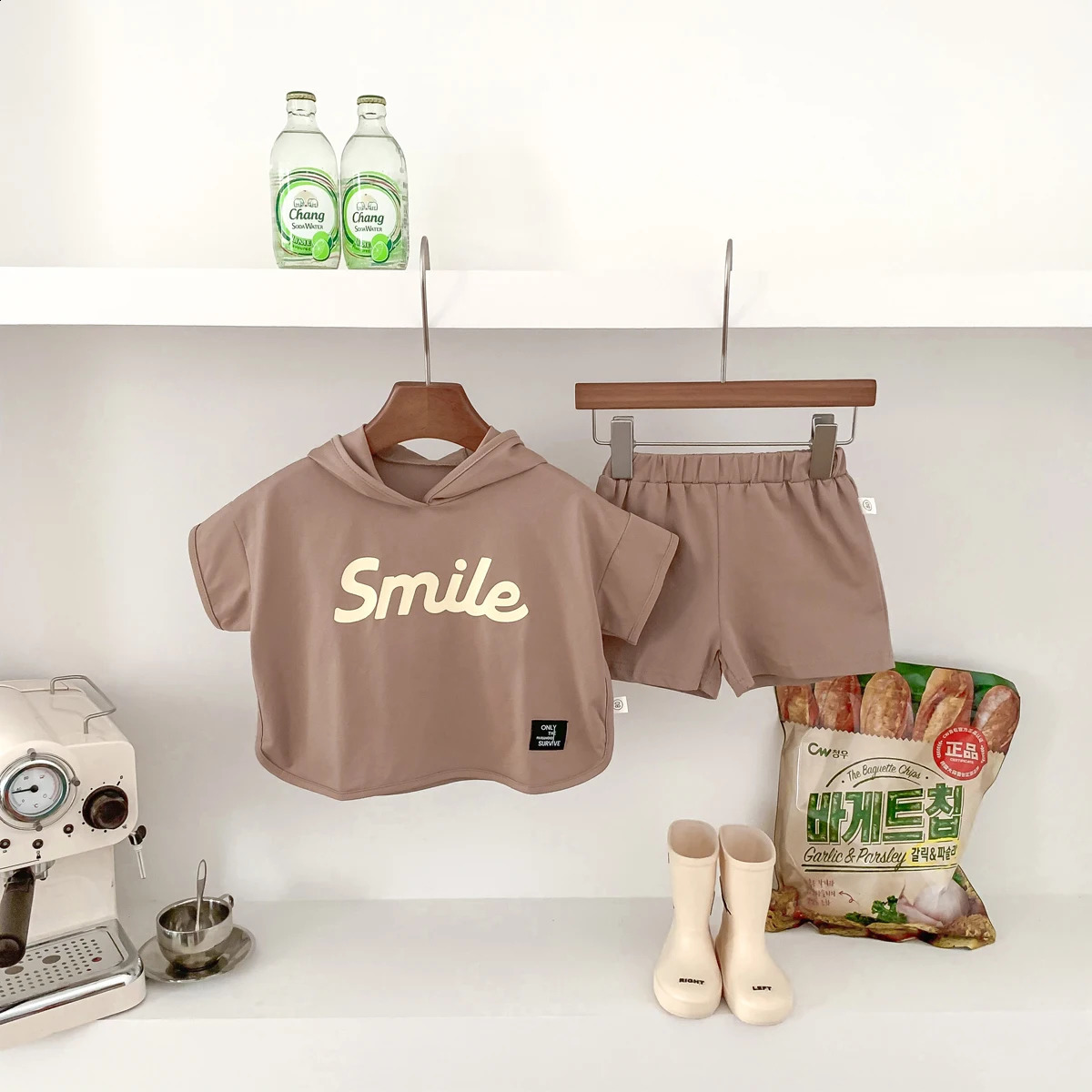 Summer Baby Suit Loos Hooded Short Sleeve Shirt with Pants 2pcs Kids Boys Suit 1-5 Years Old 250424