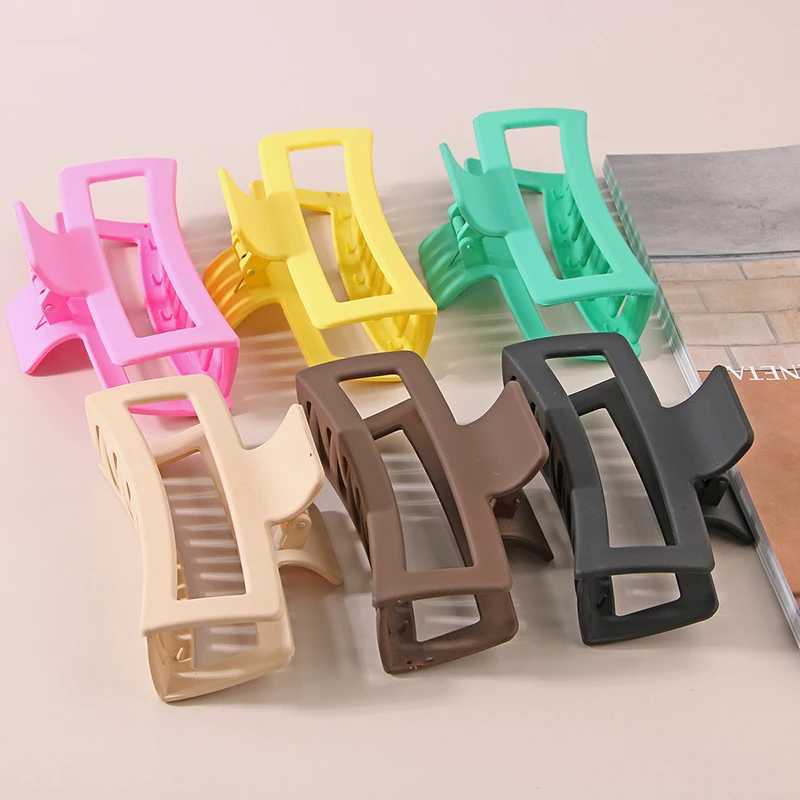 13CM Oversized Solid Color Square Frosted Shark Clip for Thick Hair Women Girls - Hot Sale Fashion Hair Accessories Y250707