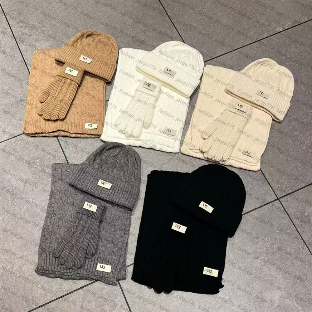 Designer Cashmere Winter Set - Premium Knit Hat, Scarf, and Gloves for Men and Women, Ultra-Soft Thermal Accessories with Cable Pattern for Skiing and Gift Giving