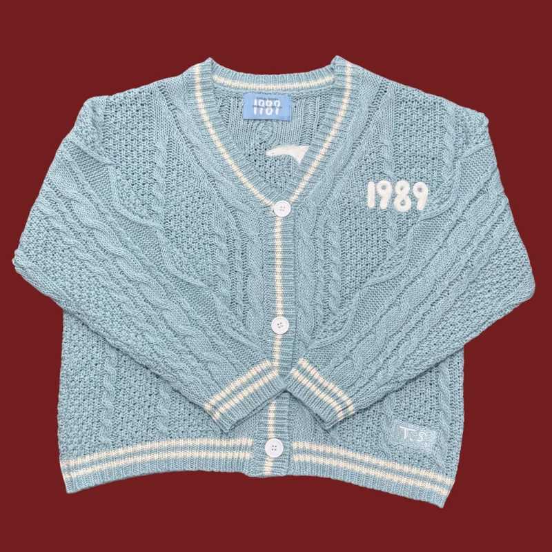 Autumn 1989 Blue Cotton Knitted Cardigan Women 2023 Casual Sweater Mujer Winter Slight Strech Loose Fit Cardigan Women Tops Y2kT251125