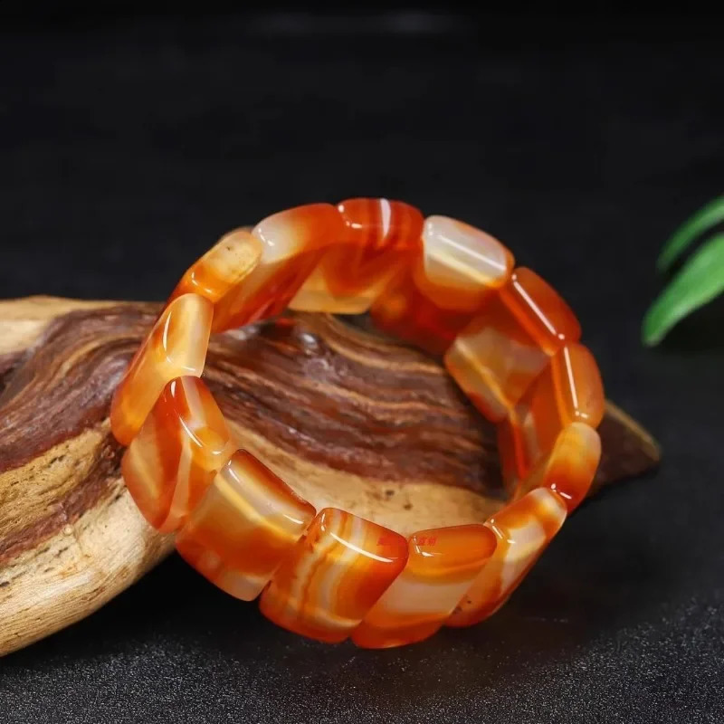 Natural Agate Hand Chalcedony Agate Bracelet Couple 250424