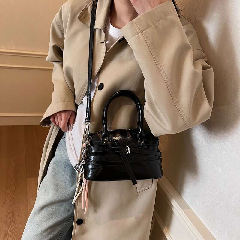 Designer bag New Arrival Pink PU Leather Handbag Crossbody Bag TopHandle Satchel Knotted Strap Decorative Keychain Fashion Trendy Small Cute Summer