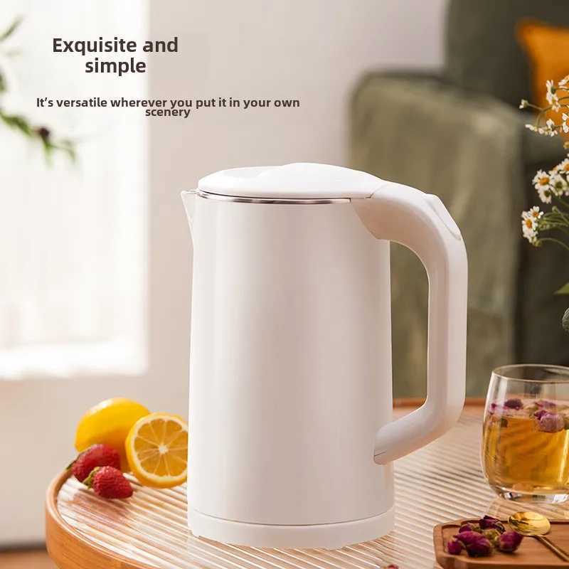 US/EU 110V/220V Stainless steel Electric Kettle Double-layer Anti scalding Keep Warm Pot Large Capacity Coffee Hot Water Boiler C251125