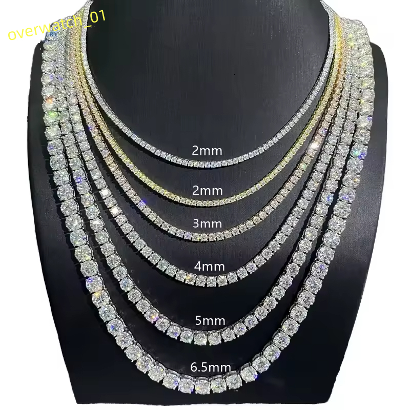 VVS D Color Moissanite Necklace Bracelet Men Jewelry Hip Hop S925 Silver Chain Necklace Cuban Link Iced Out Tennis Rope Chain