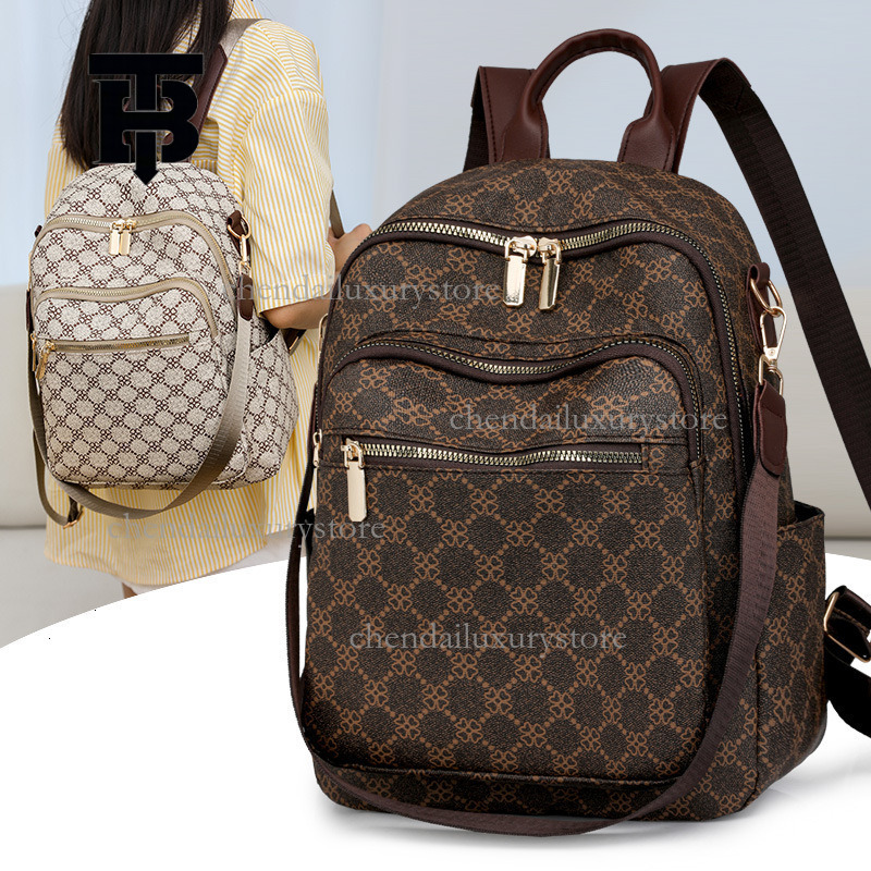 TB BHULAMTE Leather Backpack Large Capacity Womens Travel Bag with Fashion Pattern Multi Purpose Leisure Handbag 1100368158