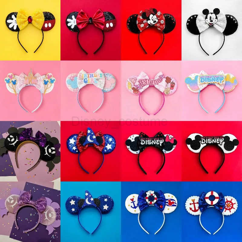 Disney Halloween Ear Headband Childrens Role Play Bat Skull Hair Band Girls Ghost Hair Accessories Womens Holiday Party Hair X250425