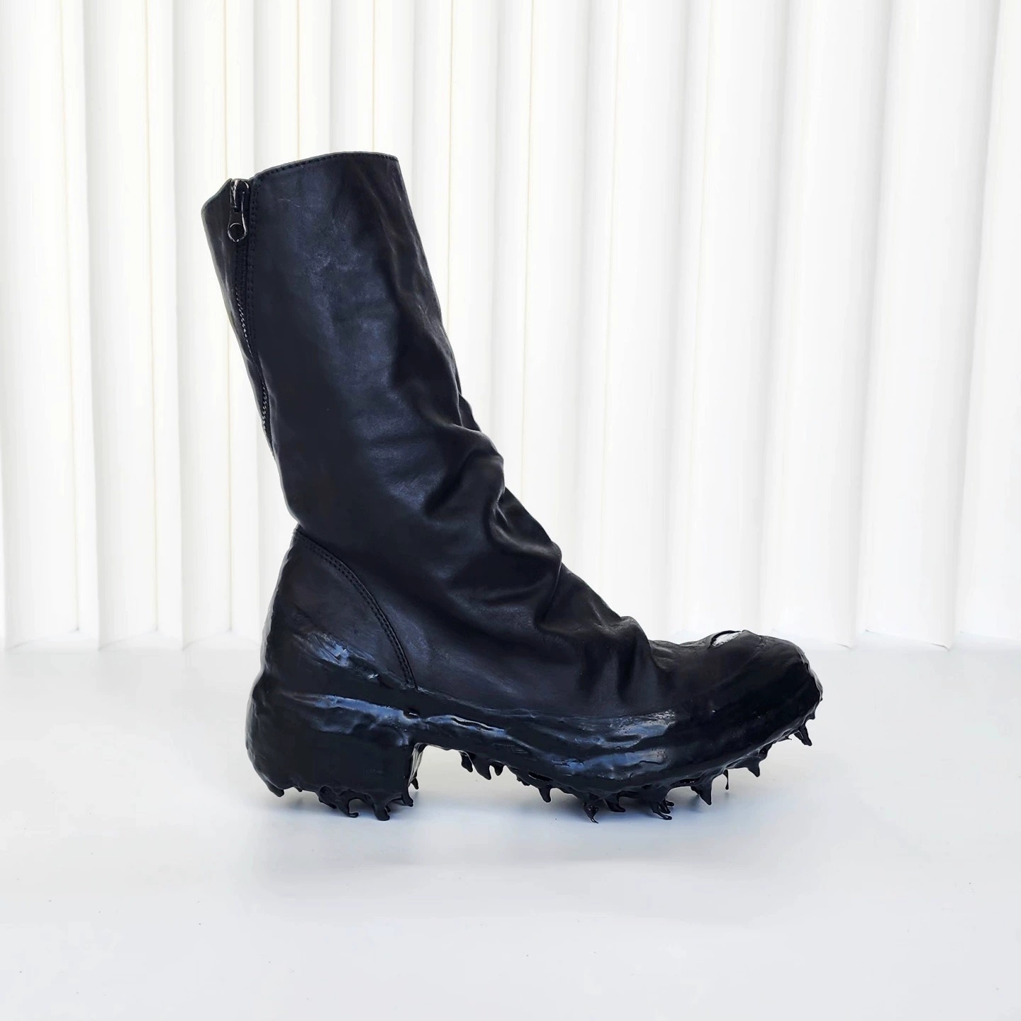 Handmade 2025ss Vantage RetroHand-poured resin dissolving dinosaur eyes Horsehide men's high Boots