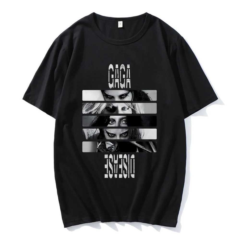 Lady Gaga Disease Printing T-shirt Mens/Womens Casual Short Sleeve Summer Spring T-shirt Ropa Hombre Street Clothing T-shirt W250425