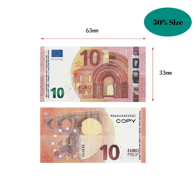 Copy Money Actual 1:2 Size Game Cash Role Play Prop Movie Making Fake BANK Note Dallor Euro GBP Hugub
