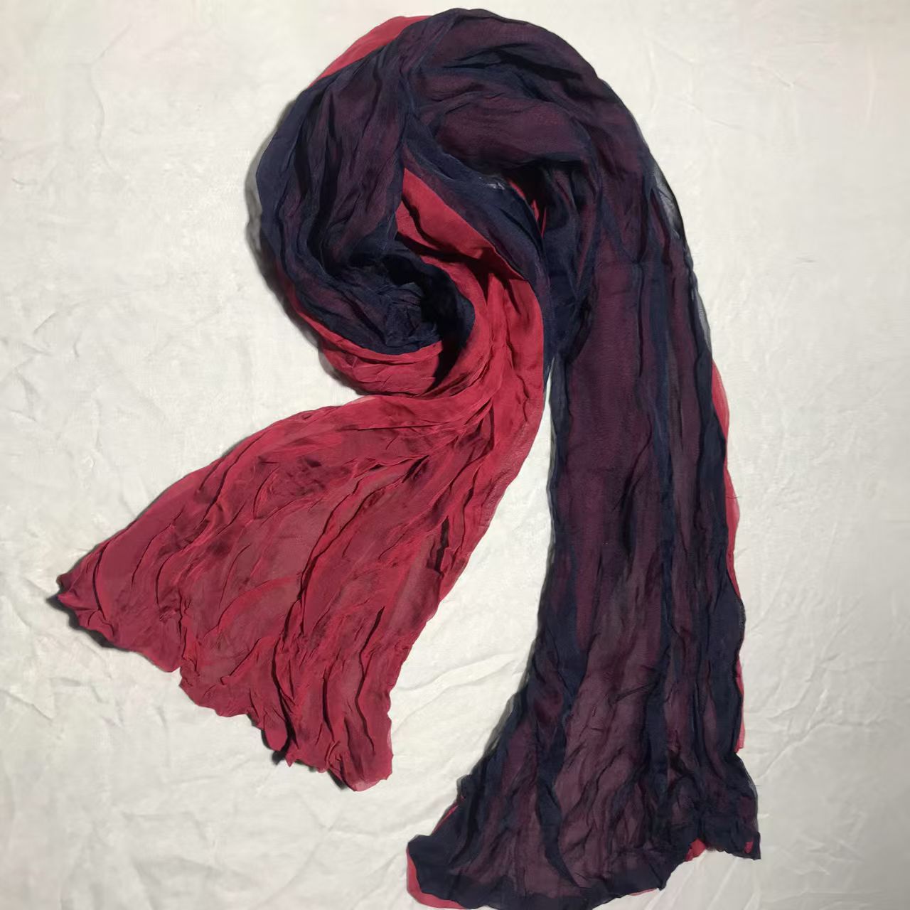 T551 new spring, summer, autumn and winter pleated neck scarf silk scarf warm literary retro thin shawl neck