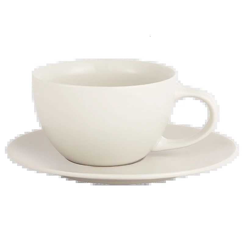 300ml Itan Ceramic Espresso Cup Saucer with Coffee Spoon Set Chic Cappuccino Latte Art Mugs Home Accessories Y251125