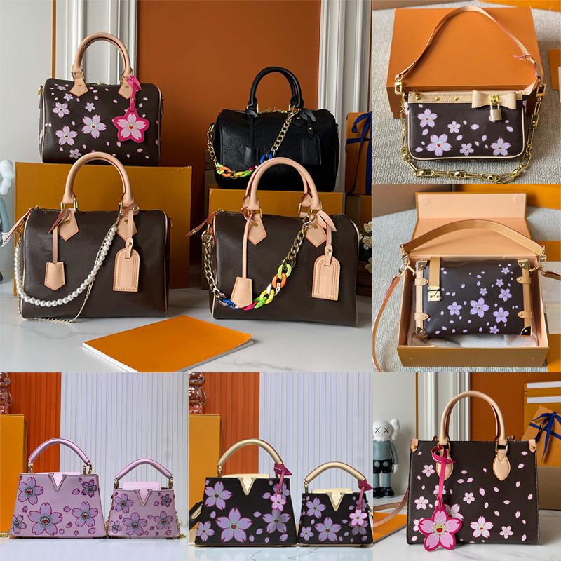 designer women murakami bag shoulder bag leather takashi handbag luxury designer tote rainbow colorful composite clutch crossbody wallets cherry blossom totes