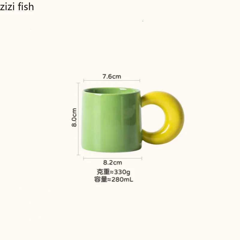 Contrasting Ceramic Mugs Personty Couple Coffee Mug Water Cup Breakfast Cups Milk Cup Milk Tea Cup Tea Mug Juice Glasses Y251125