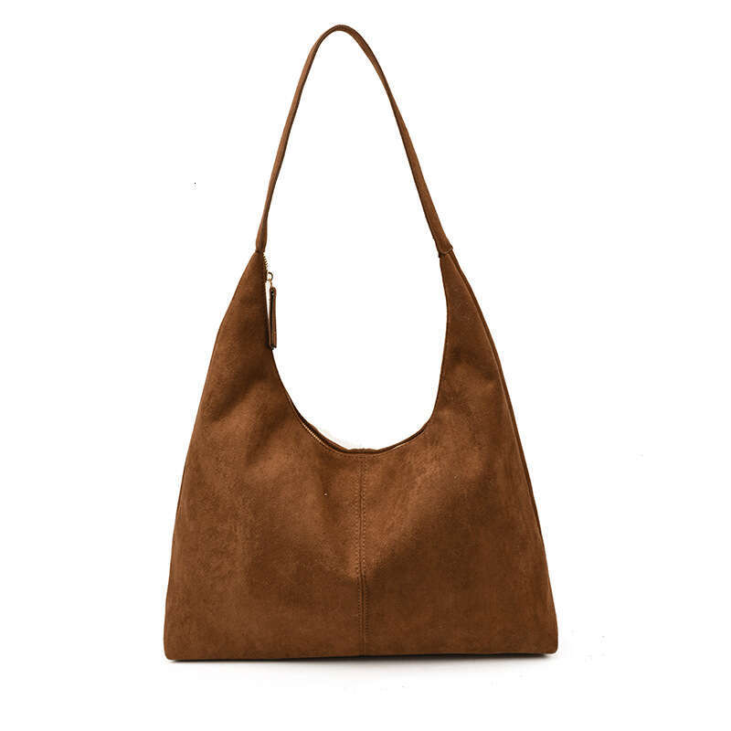 Suede Bucket Autumn Winter New Large Capacity Simple Underarm Tote Retro Commuting Personality Shoulder Bag for Women