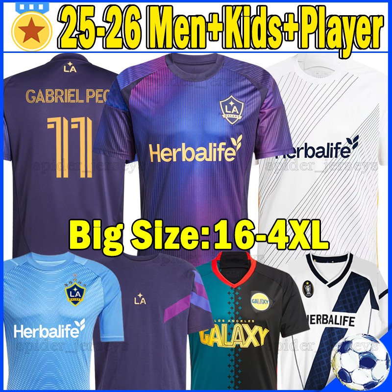 XXXL 4XL 24 25 26 LA Galaxy Soccer Jerseys Retro 1999 1012 Long sleeve Football Shirts 2024 2025 2026 BRUGMAN RIQUI PUIG GABRIEL PEC Goalkeeper Men Uniforms kids kits