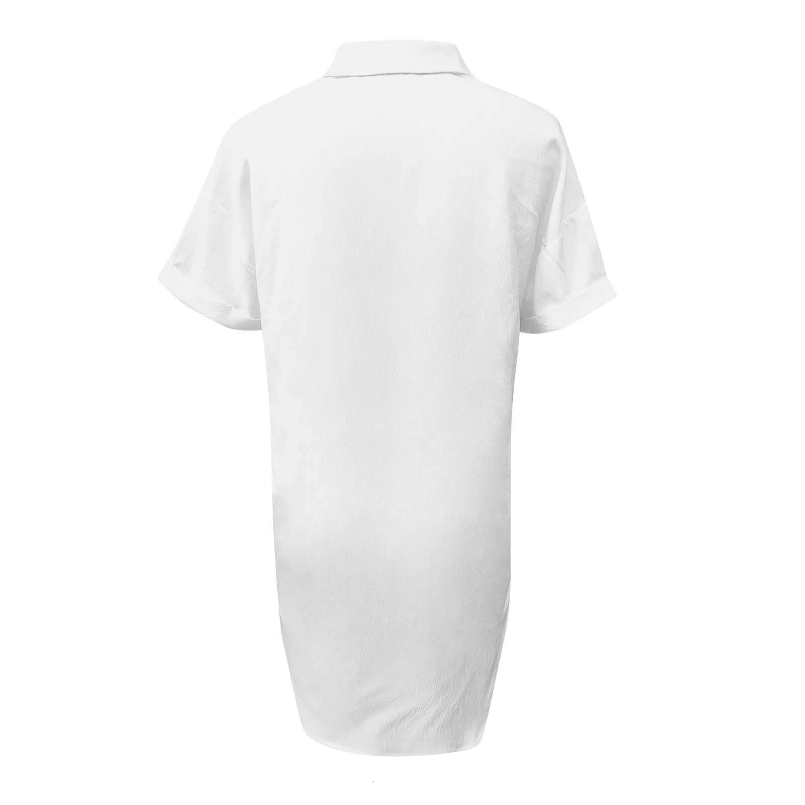 Dongdumaoyi Beach Casual White Shirt Dress For Women Elegant Ladies Dresses Blouse And Irregular Buttons Shirts Top Summer