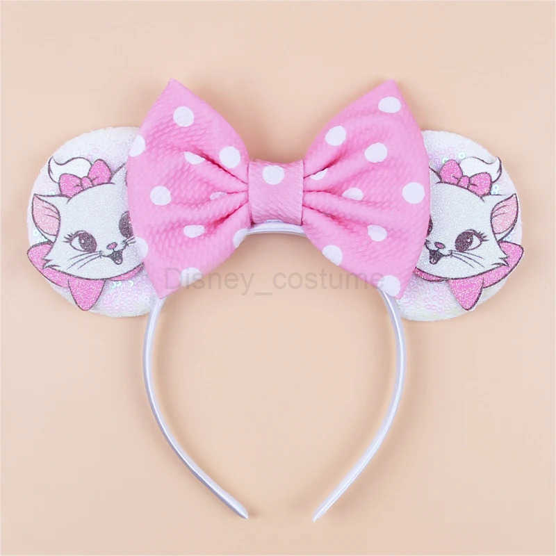 Disney Kawaii Disney Mary Cat Headband Shining 5 Bow Headband Adult Childrens Birthday Party Hair Accessories Role Playing Hair Accessories X250425