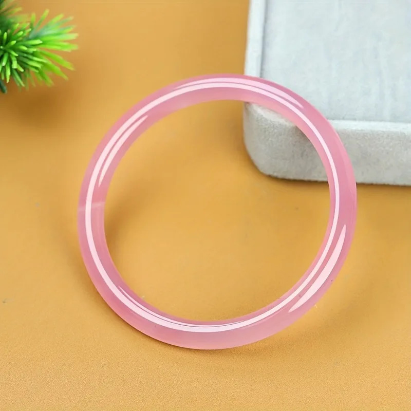 High Ice Transparent Pink Bracelet Simple and Versatile Womens Jewelry 250424